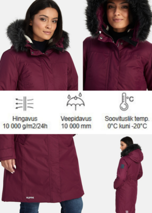 HUPPA pikem naiste talveparka Vienna bordoolilla-Kohe laos-super hind - Pilt 3