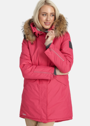 Huppa naiste talveparka Vivian fuksiaroosa naturaalkarvaga 200 gr soojustusega-vihma ja tuulekindel-kohe laos viimased - Image 4