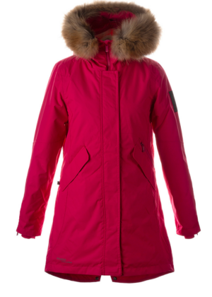 Huppa naiste talveparka Vivian fuksiaroosa naturaalkarvaga 200 gr soojustusega-vihma ja tuulekindel-kohe laos viimased - Image 5