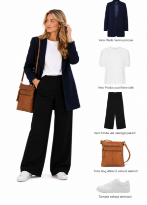 VERO MODA tumesinine pehmest kangast jakk Verina-UUDIS-KOHE LAOS - Image 3