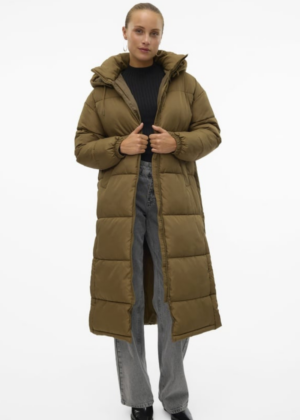 VERO MODA pikk over sized lõikega naiste talvemantel roheline-NB!Telli tavapärasest number väiksem suurus-SUPER HIND - Image 1