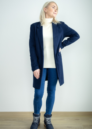 VERO MODA tumesinine pehmest kangast jakk Verina-UUDIS-KOHE LAOS - Image 1