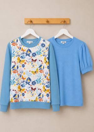 Yemi naiste käsitöö pusa Liblikad+Vero Moda puuvillane särk sinine komplekt M-suurus-SUPER HIND - Pilt 1