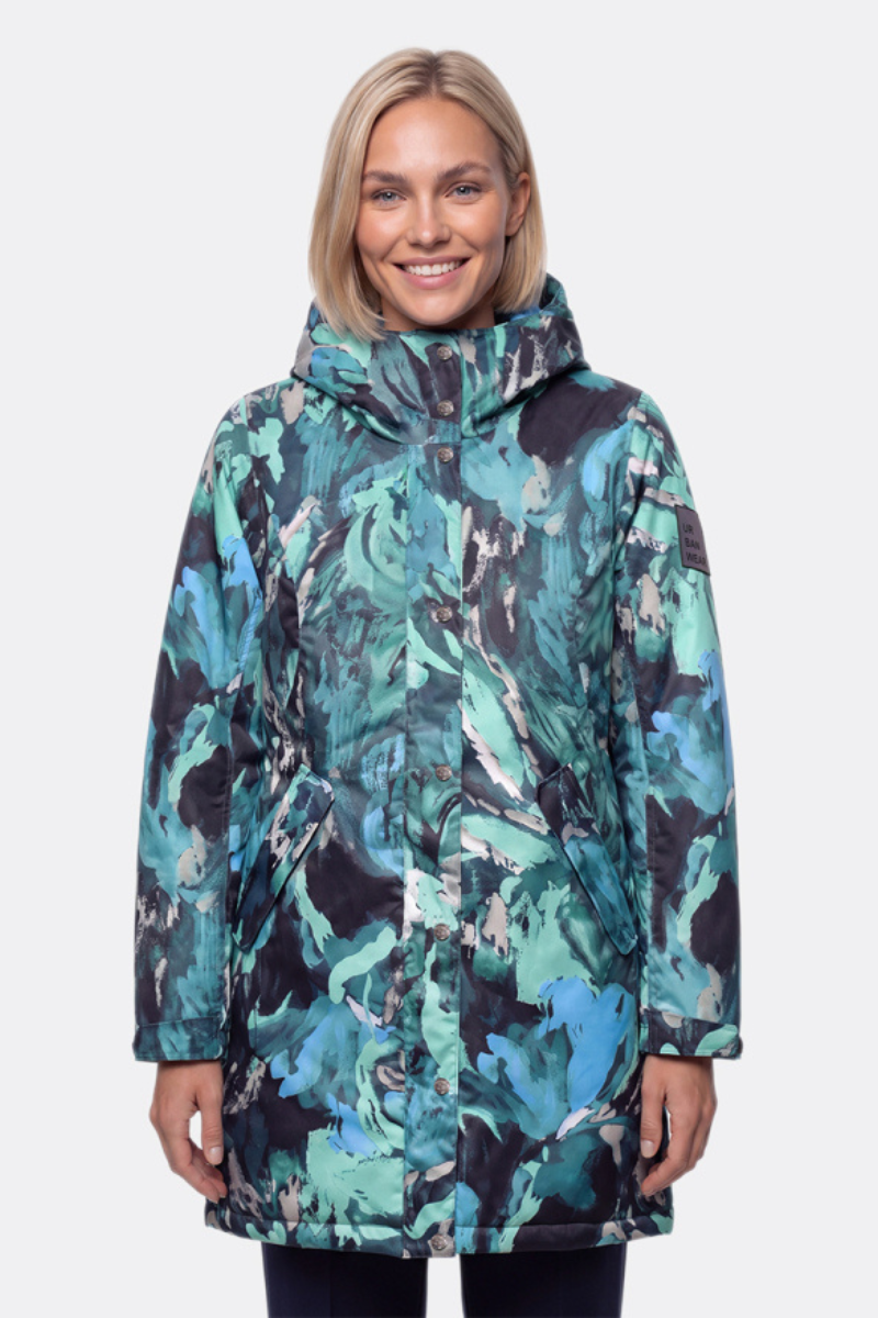 Huppa naiste talveparka Janelle mündirohelise kirju