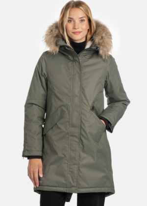 Huppa naiste talveparka Vivian 1 roheline naturaalkarvaga 200 gr soojustusega - Pilt 5